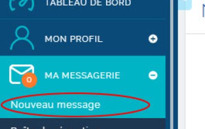 Ecrire à un praticien depuis l'onglet message