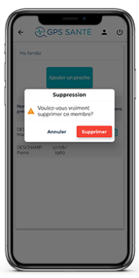 Retirer un proche de son compte GPS Santé